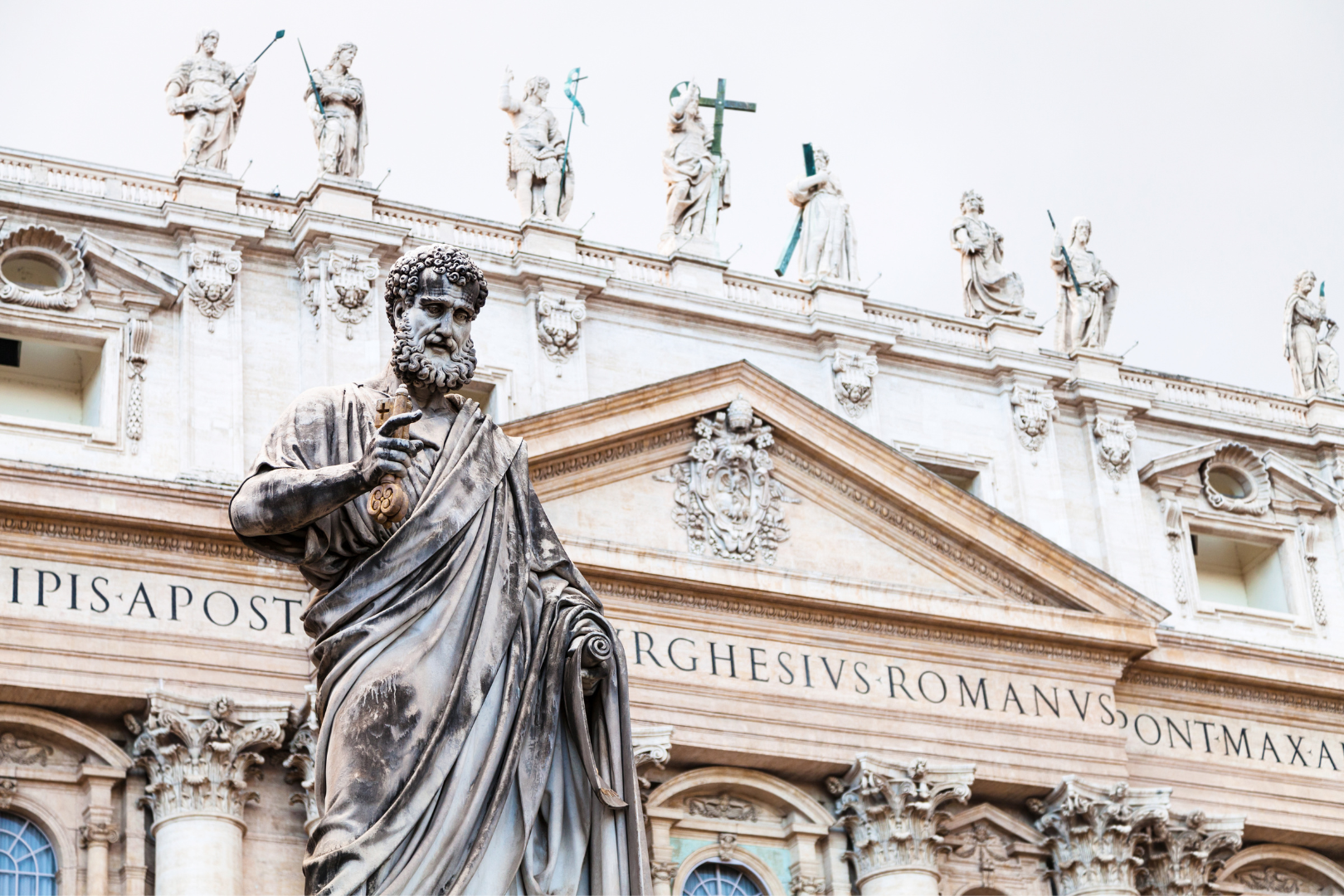 Statue of Saint Peter in front of Saint Peter's Basilica