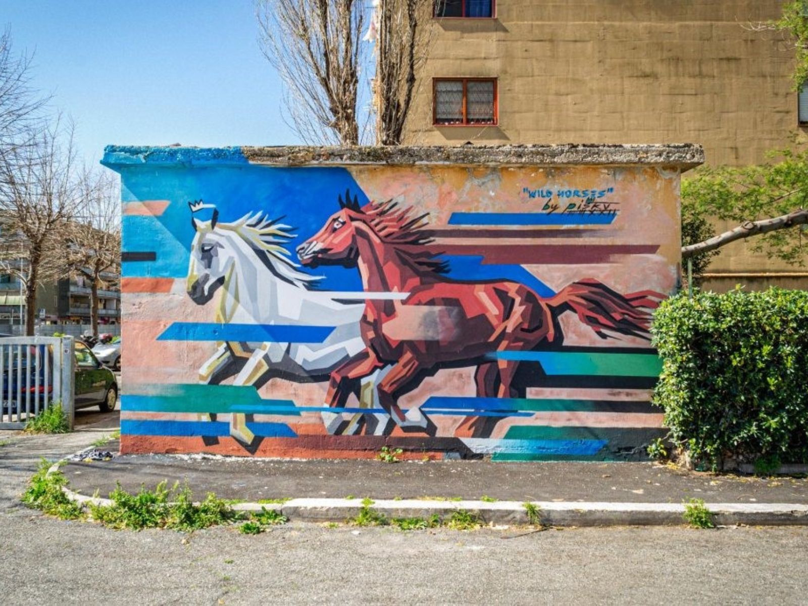 Arte callejero en Roma: mural de PISKV