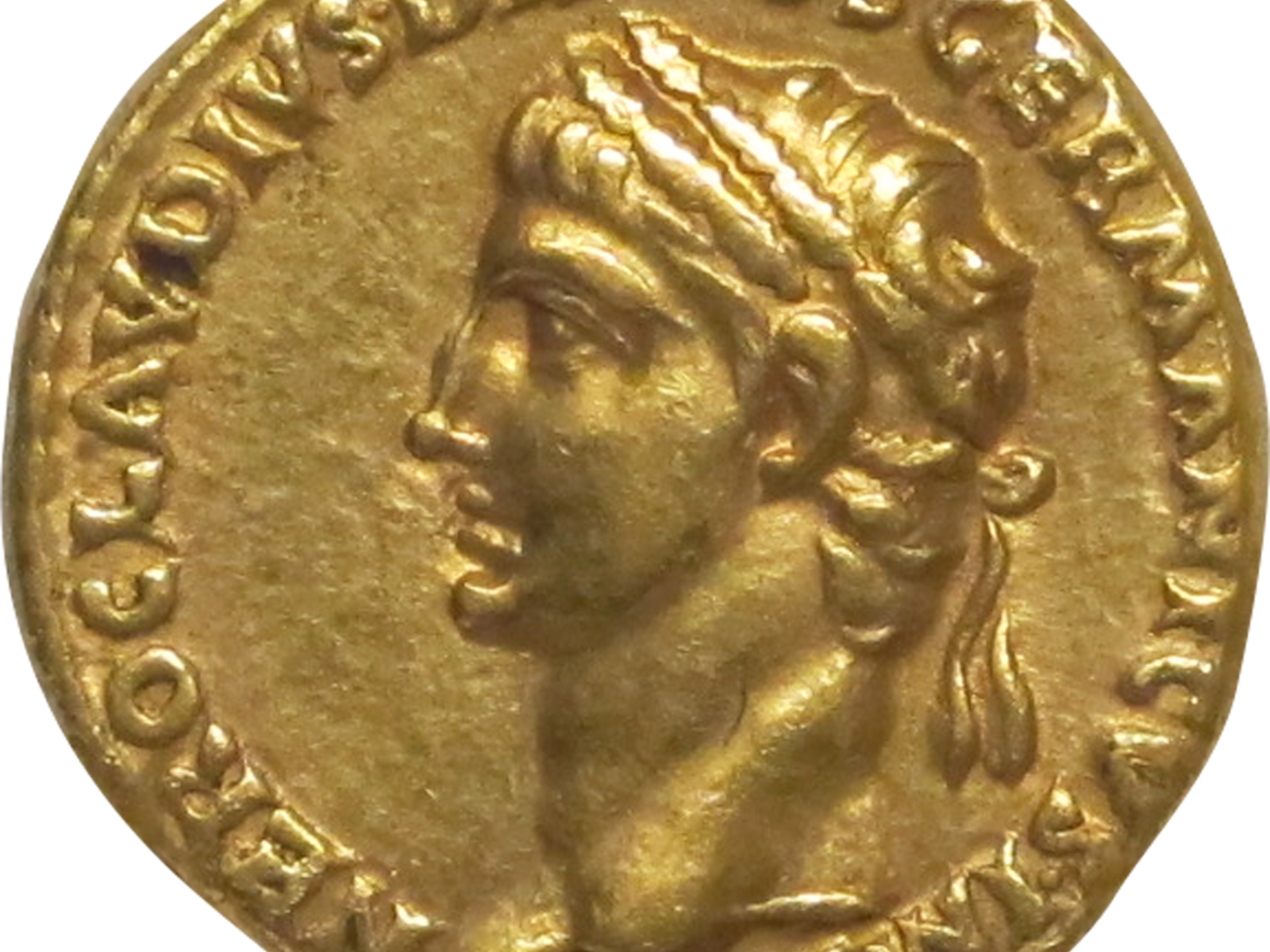 Una moneda acuñada en nombre del emperador Claudio
