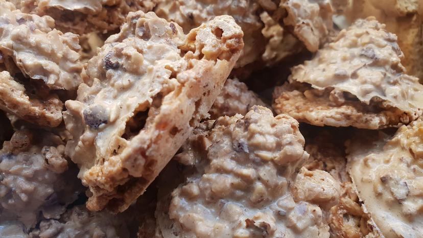 A stack of biscotti