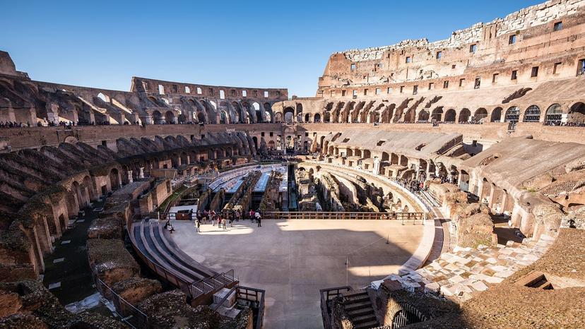 The Arena Floor of the Roman Colosseum as views on our Colosseum Underground tour