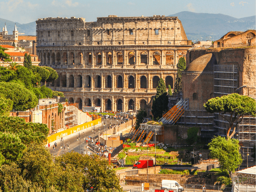 wide view of colosseum