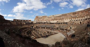 aeral view of colosseum