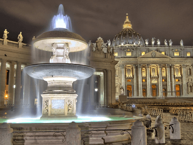 Rome by night in Jubilee 2025: view of vatican square