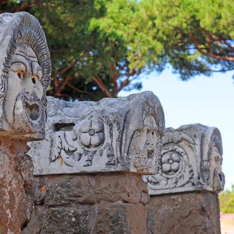 Masks of the theater of ancient Ostia