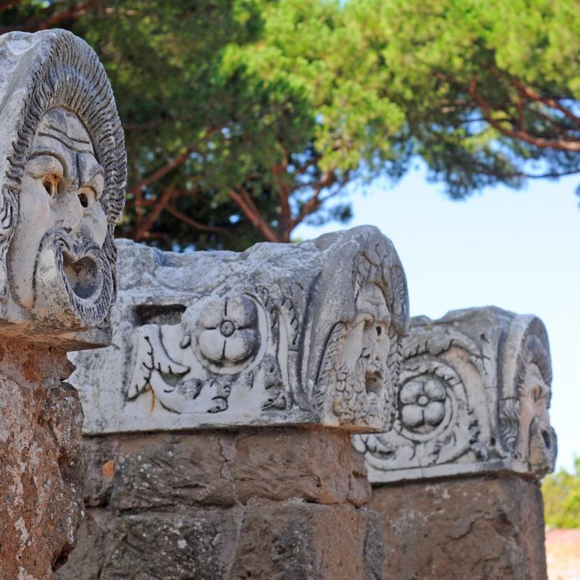 Masks of the theater of ancient Ostia