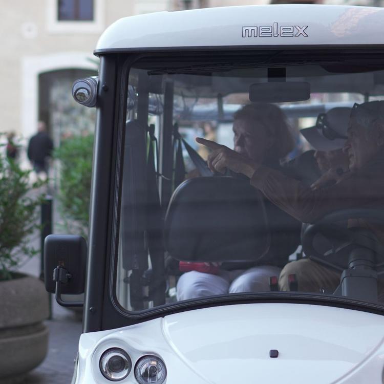 Group of People Enjoying a Golf Cart Tour in Rome