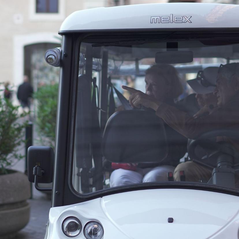 Group of People Enjoying a Golf Cart Tour in Rome
