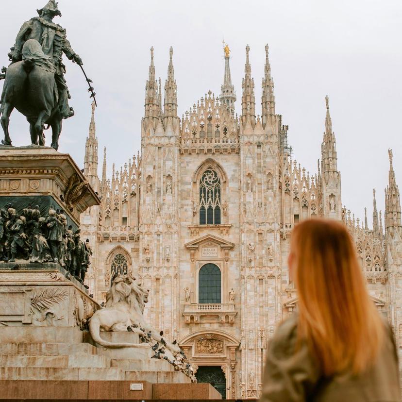 Girl Looking at Milan Duomo