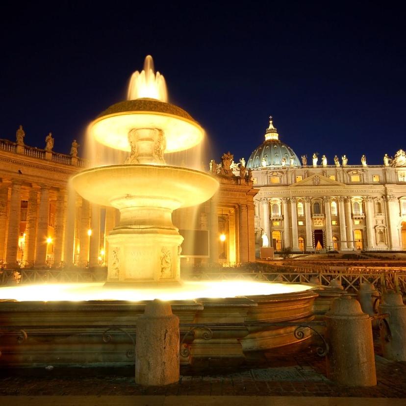 A view of St. Peter's Square at Night