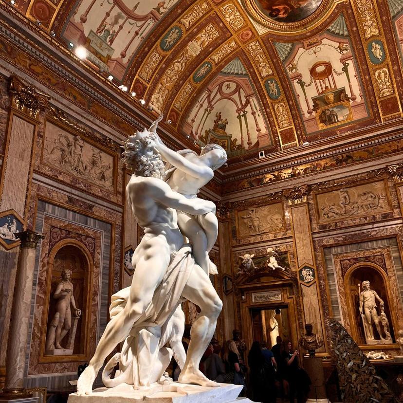 The Rape of Proserpina sculpture by Bernini at the Borghese Gallery in Rome