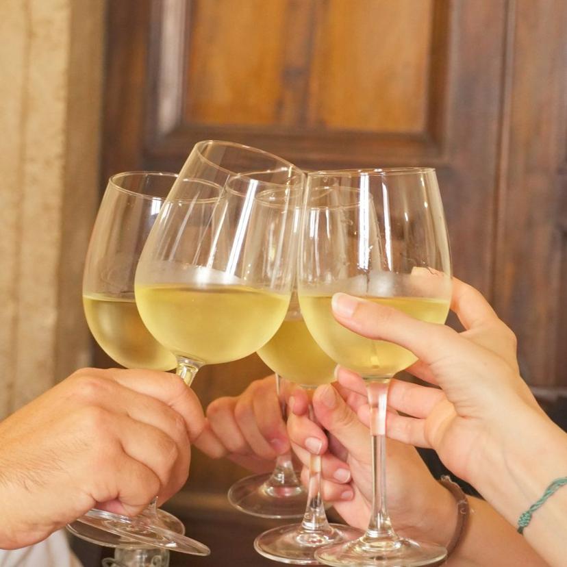 wine together with hands cheers glasses together