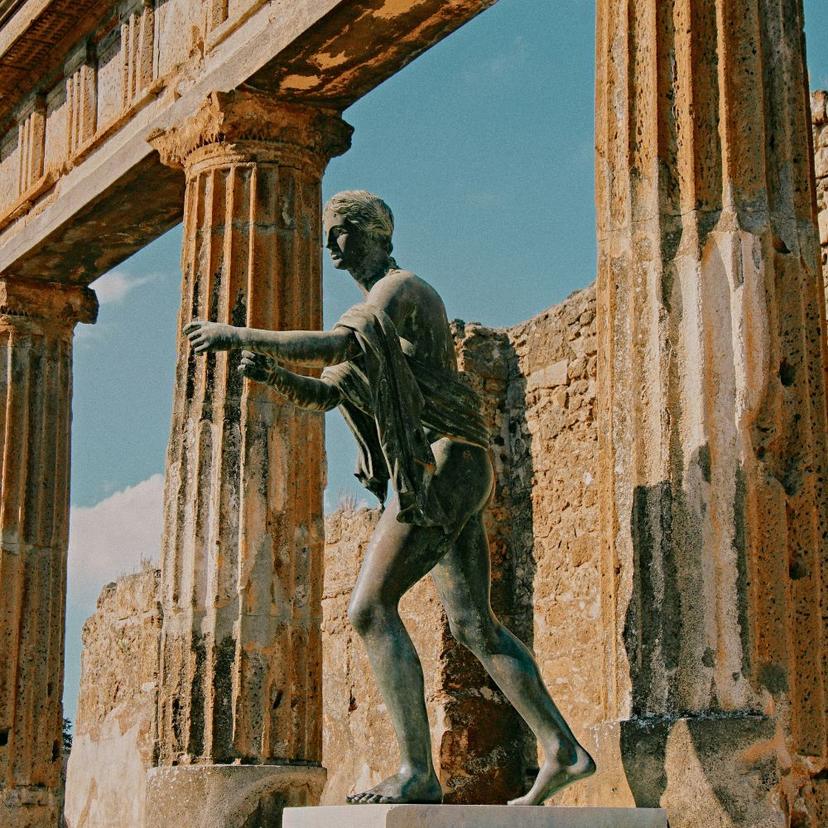 Statue in Pompeii ruins