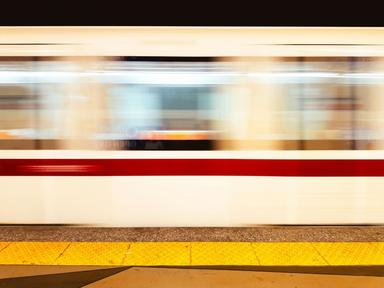Metro train in Rome moving through the underground, part of the Rome Metro system