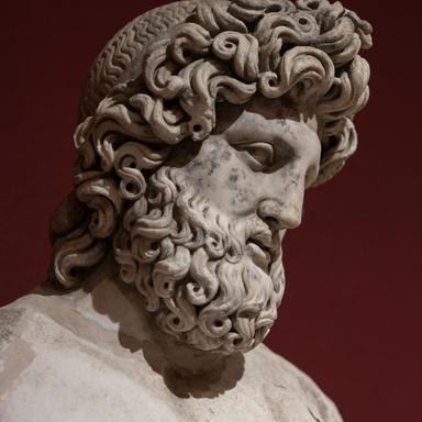 Ancient Roman marble statue of Jupiter, ruler of the gods