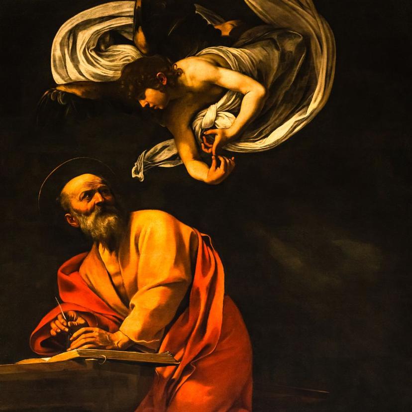 Detail of a Caravaggio painting admired during a guided Caravaggio tour in Rome
