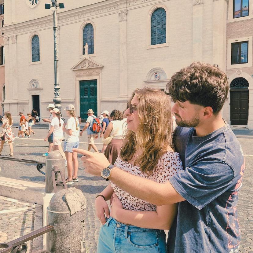 Couple in Rome for Valentine's Day