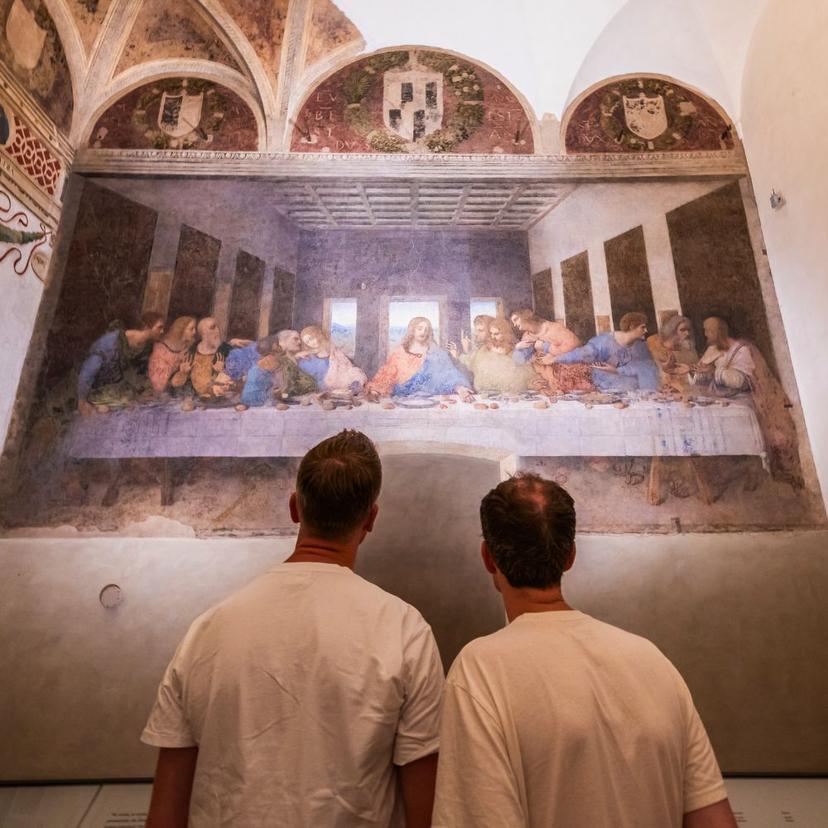Tourists admiring the Last Supper