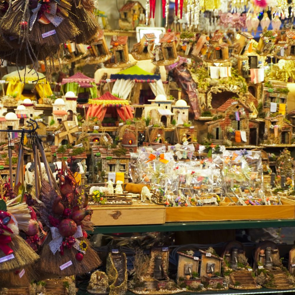Rome at Christmas markets and traditional nativity scenes in Rome