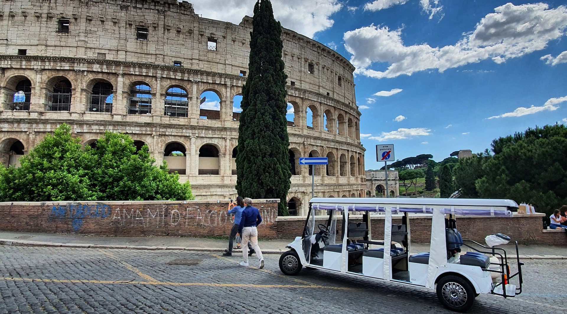 golf cart tour colosseum rome