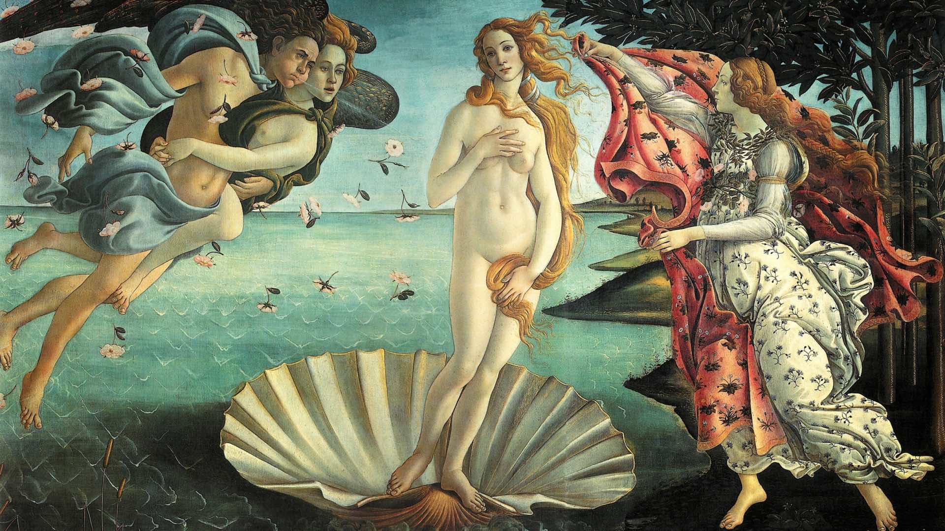 The Birth of Venus (Botticelli) in the Uffizi Cropped