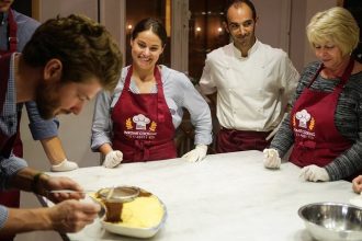 Guests of our pasta and tiramisù cooking class