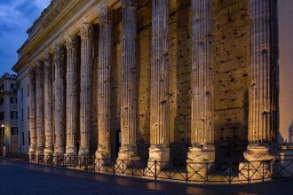 L'Hadrianum vu lors de notre visite nocturne de Rome