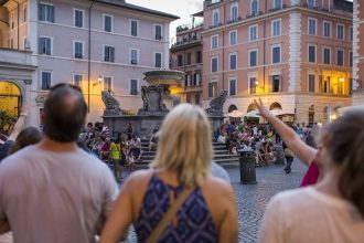 Visite gastronomique du Trastevere Église Santa Maria Piazza