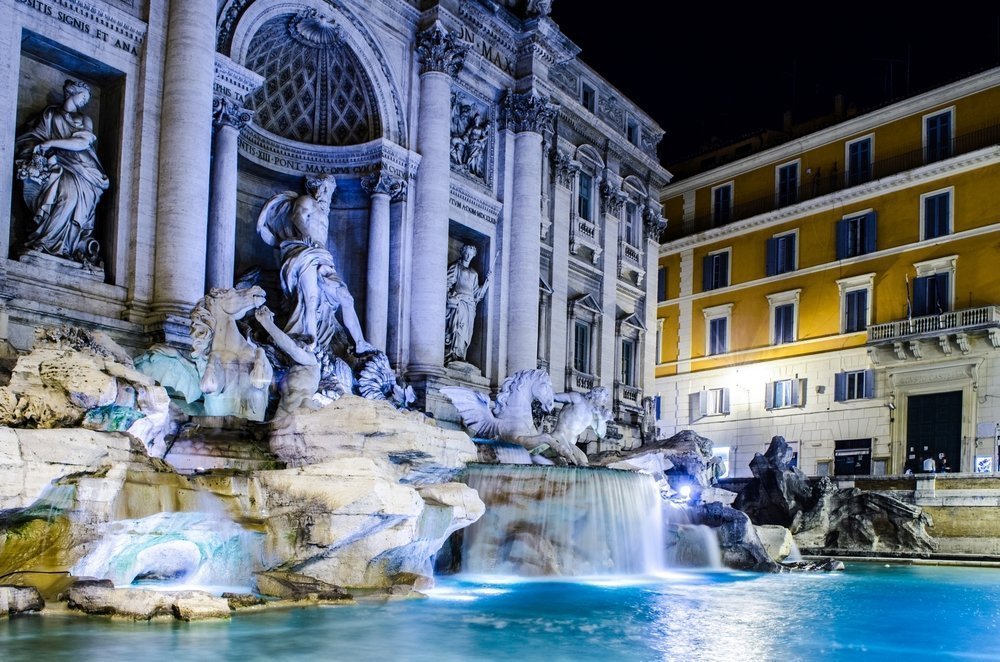 La fontaine de Trevi vue lors de notre visite de Rome by Night