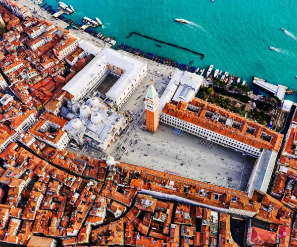 Aerial view of piazza San Marco, Venice, Italy