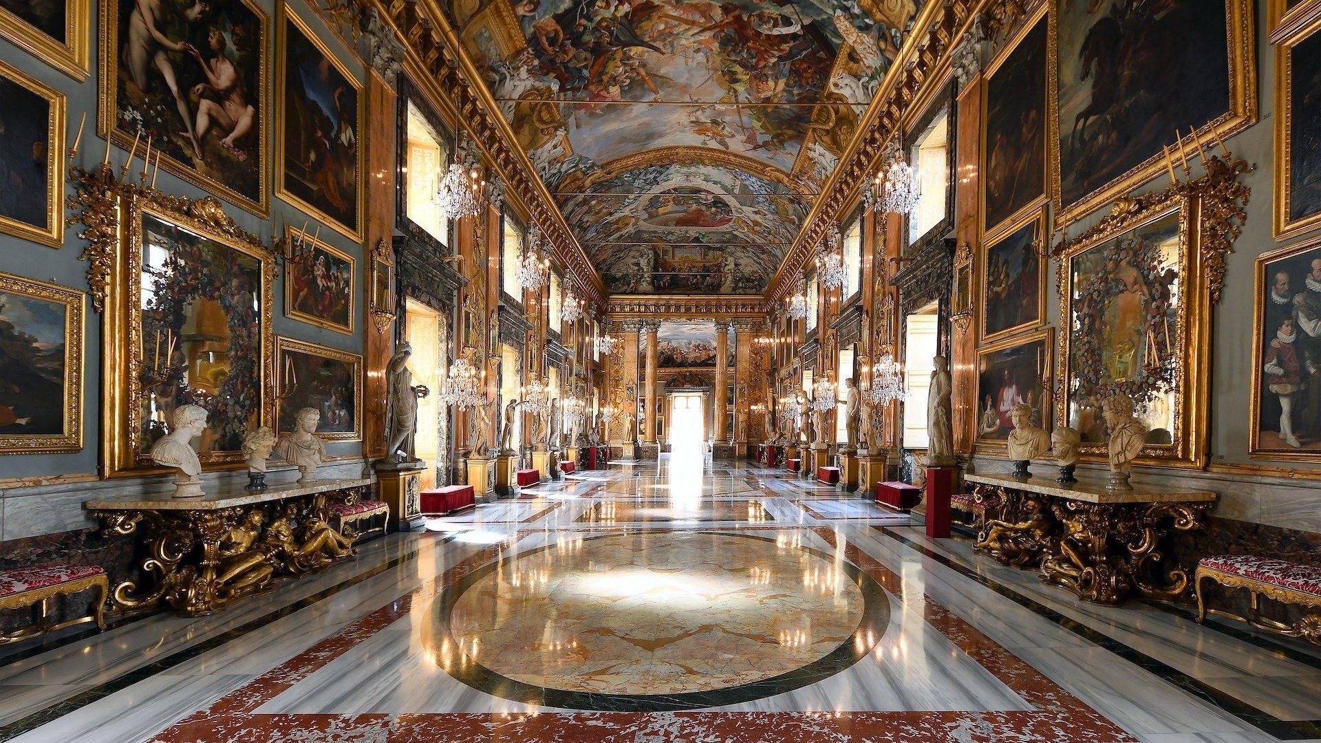 Image caractéristique du couloir du Palazzo Colonna