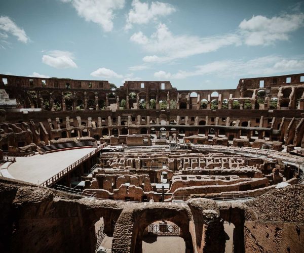 Imagen del piso de la arena del Coliseo Romano