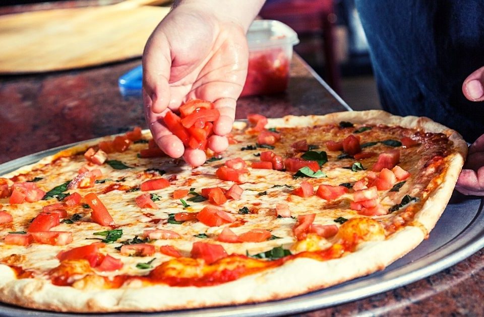 making pizza in Rome