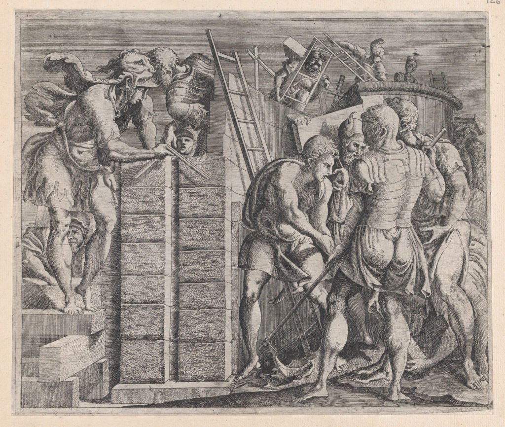 Représentation du combat entre Romulus et Remus après la fondation de Rome.