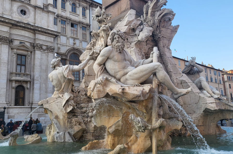 Fountain of the Four Rivers, a scultural masterpiece of the Baroque period