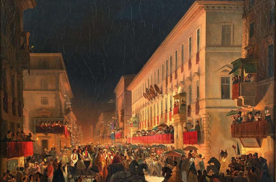 During the Carnival, various extravagant events were organised throughout Rome