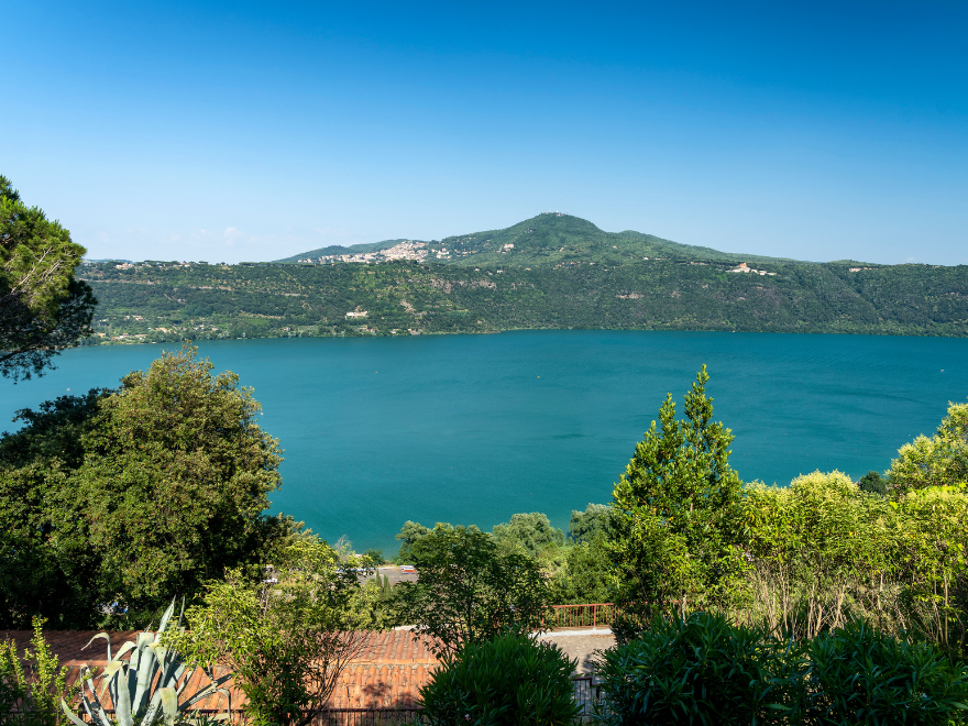 view of the albano lake from castel gandolfo