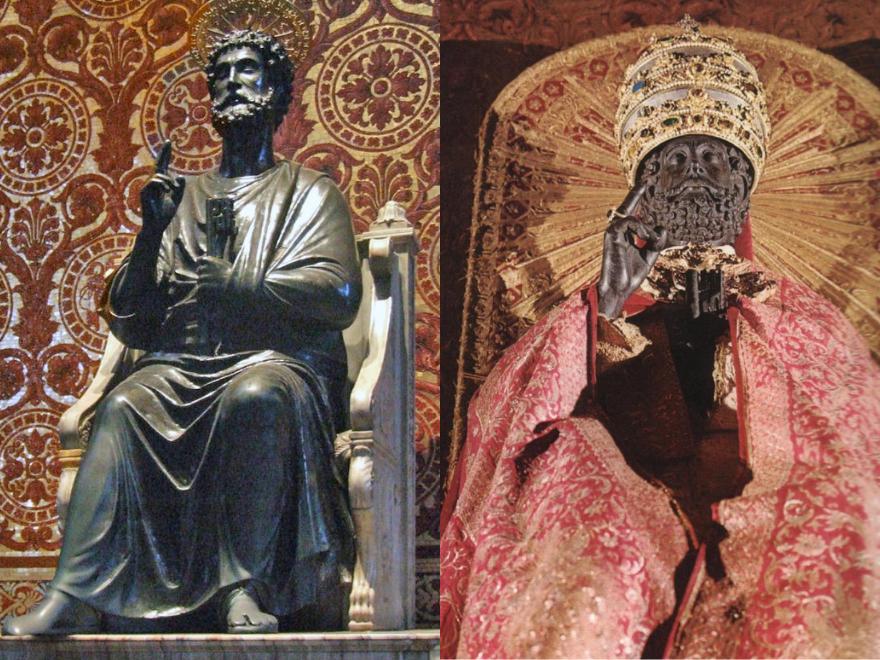 view of the bronze statue of St. Peter in vatican
