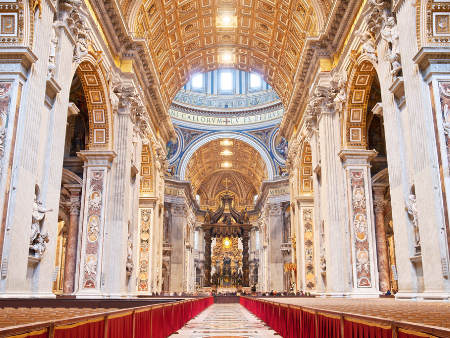 view of main nave in vatican