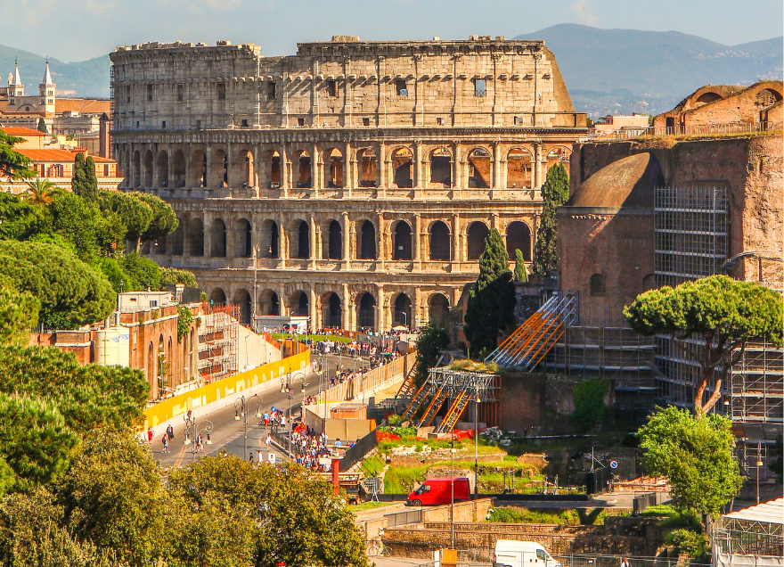 wide view of colosseum